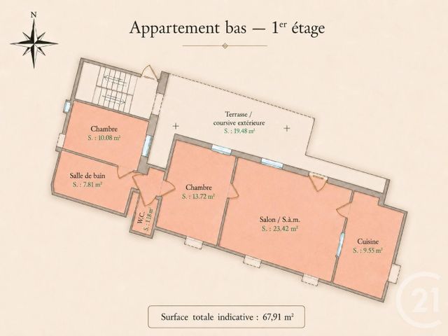 Appartement F3 &agrave; vendre - 3 pi&egrave;ces - 67,39 m2 - Beaulieu Sur Mer - 06 - PROVENCE-ALPES-COTE-D-AZUR