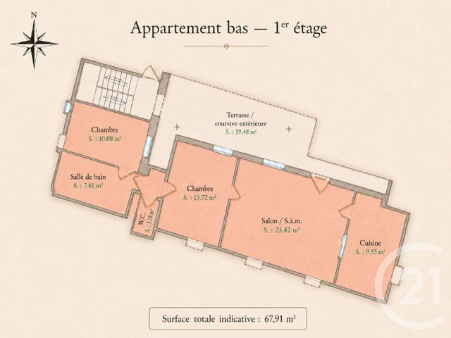 Appartement F3 &agrave; vendre - 3 pi&egrave;ces - 67,39 m2 - Beaulieu Sur Mer - 06 - PROVENCE-ALPES-COTE-D-AZUR